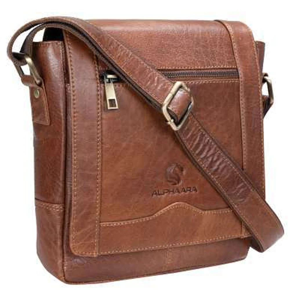 Messenger Bag – Brown – genuine leather, wholesale from Charlie International India